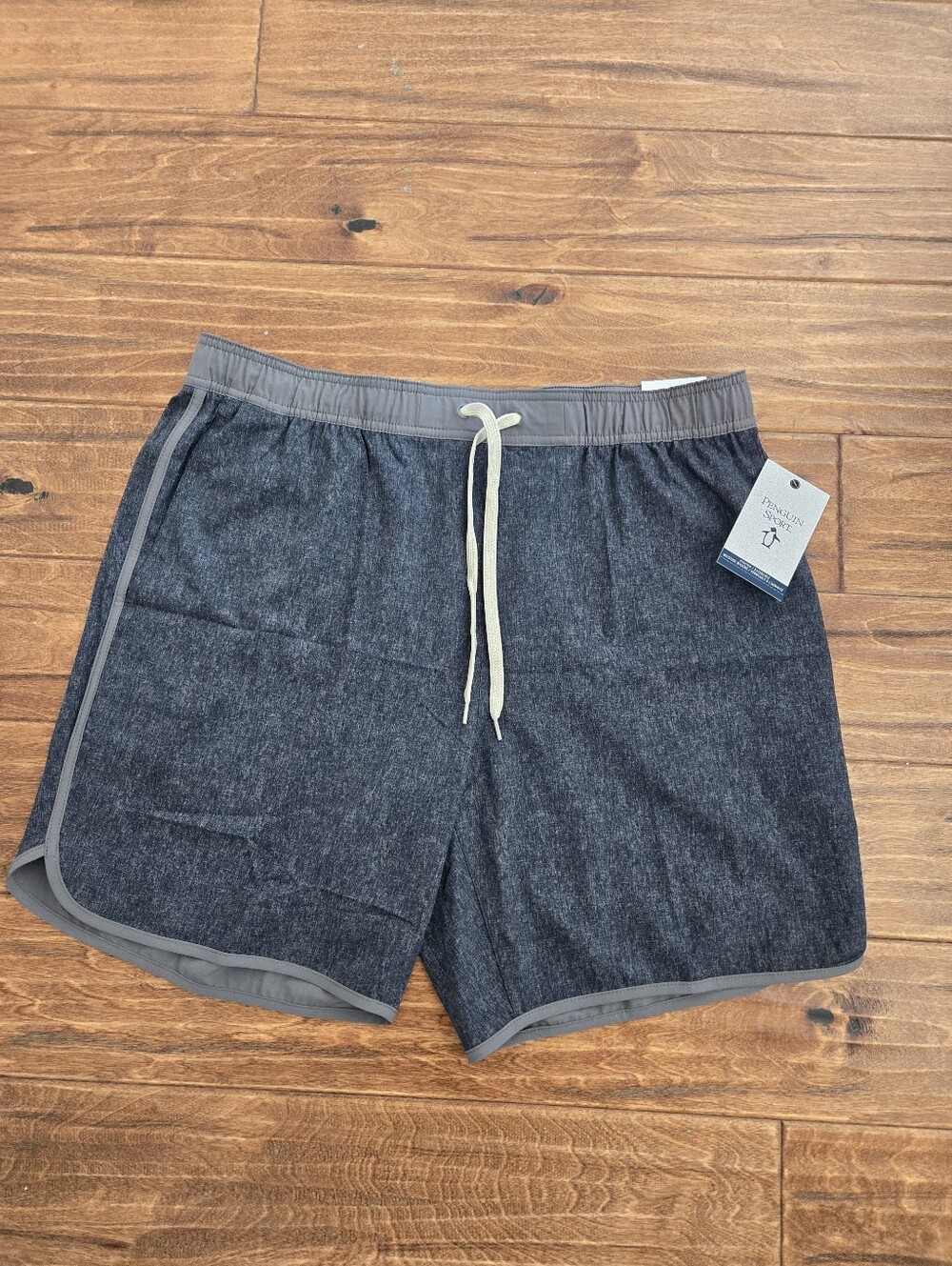 Penguin Sport Men's Dark Heather Gray Athletic Shorts with Drawstring Size Large - Picture 2 of 4